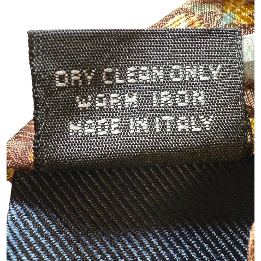 Ermenegildo Zegna Silk Jacquard Tie Brown Geometric Floral Designer Mens Italy - Picture 4 of 6